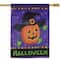 Happy Halloween Pumpkin in a Witch Hat Outdoor Garden Flag, 28" x 40"